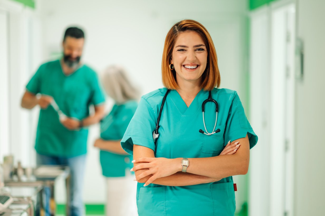 travel nurse smiling