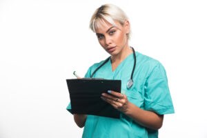 RN Assignment nurse holding register